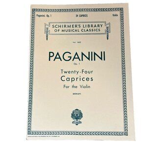 Paganini 24 Caprices Op 1 Violin Sheet Music Book Schirmer Library Vol 1663